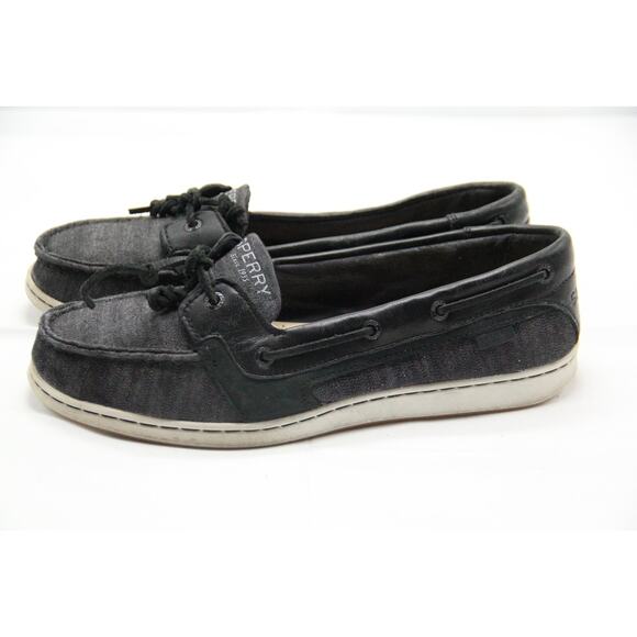 SPERRY Shoes Size 8 Black Canvas Starfish Boat Walking STS87333 - Picture 3 of 7